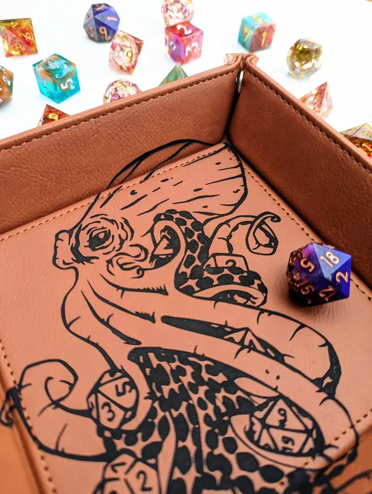 Kraken of Holding - D&D Vegan Leather Dice Rolling Tray