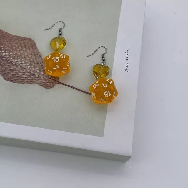 D20 Heart Earrings
