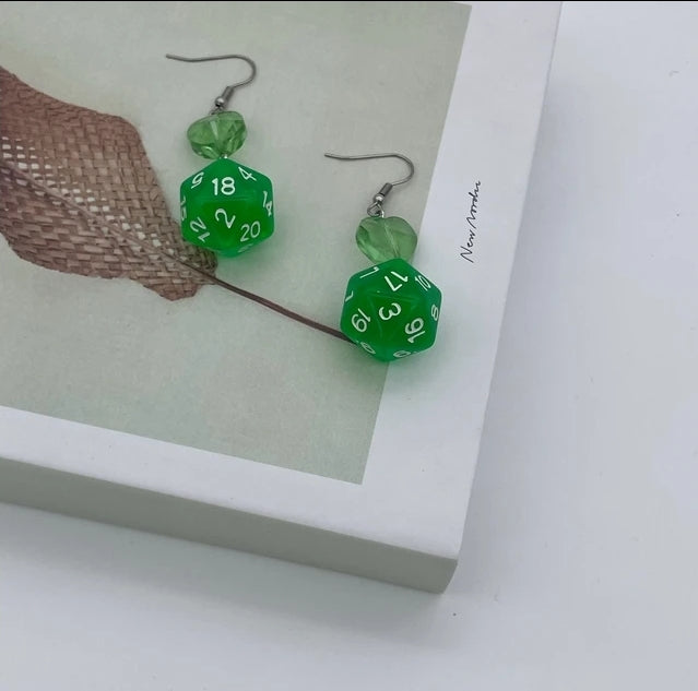 D20 Heart Earrings