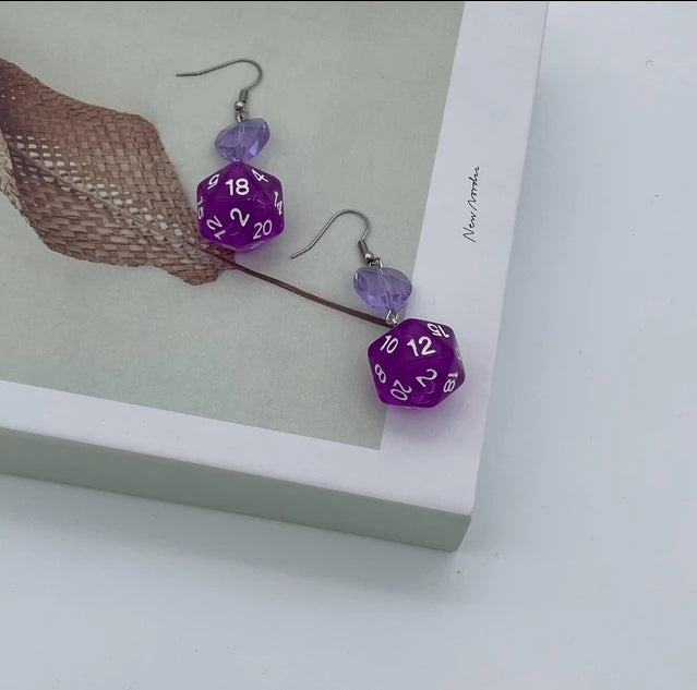 D20 Heart Earrings