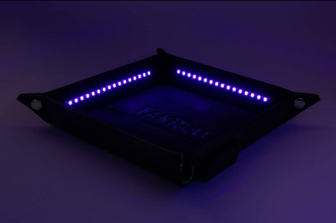 Shadow Light Blacklight Dice Tray with D20: Black