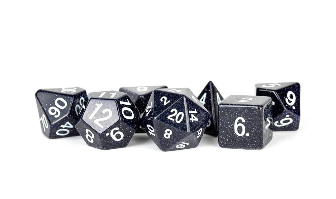 Blue Sandstone Grmstone Polyhederal Dice Set