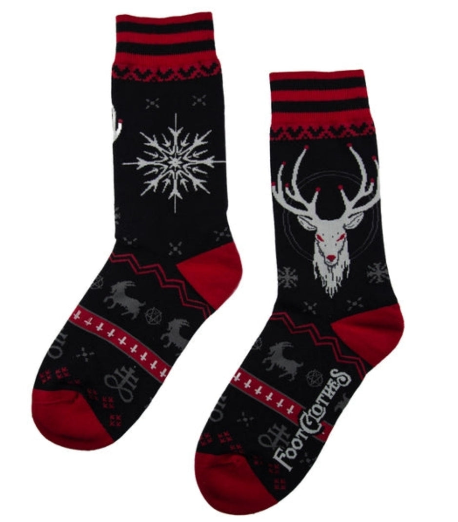 Beelzebuck Ugly Xmas Sweater Crew Socks