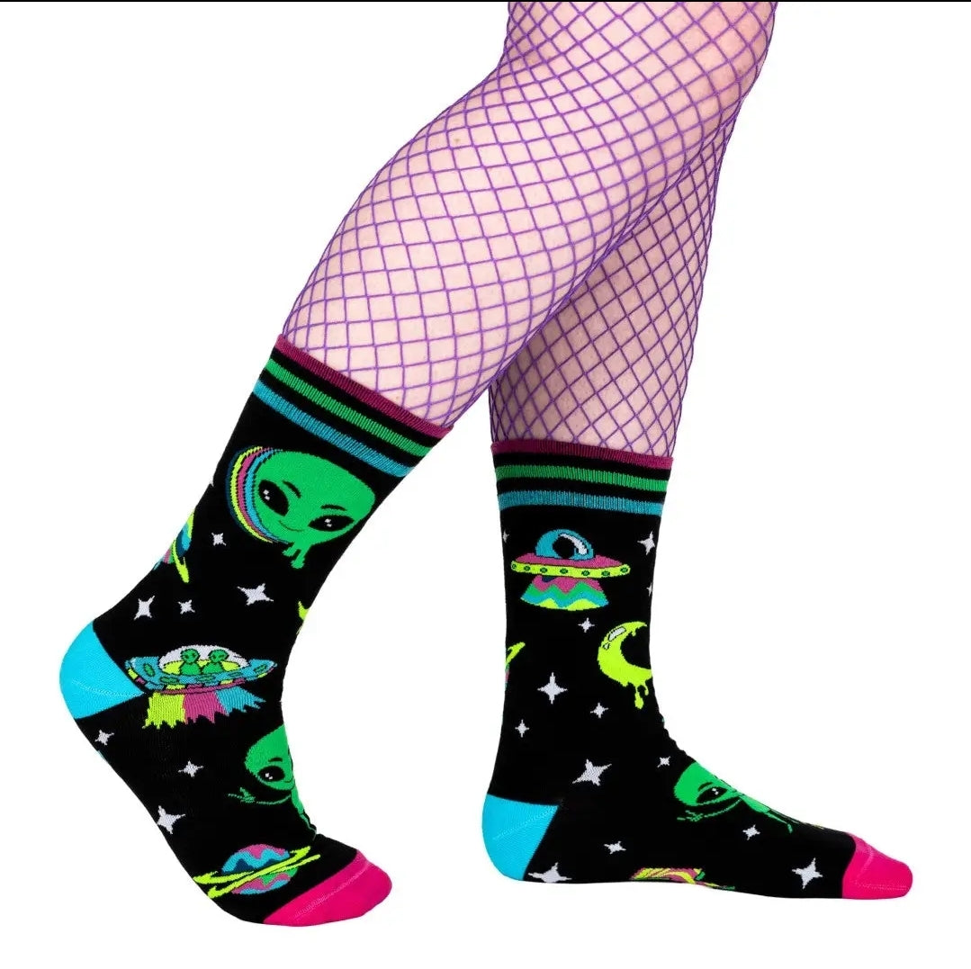 Spaced Out Alien Crew Sock