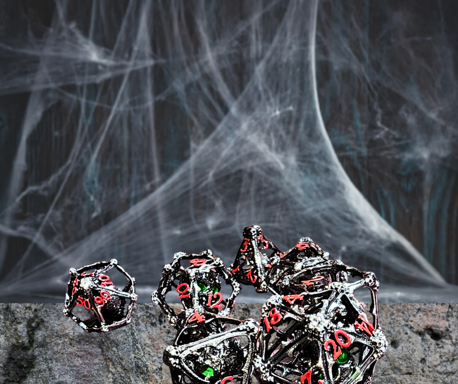 Death's Doom Hollow Metal Polyhederal Dice Set