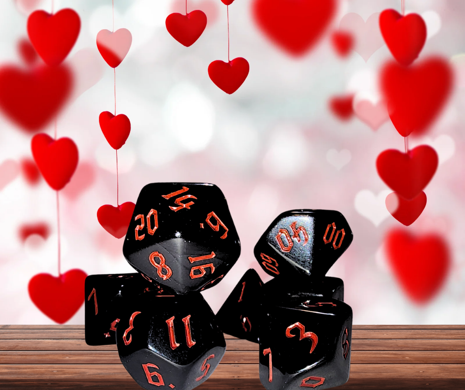 Black Heart Dice Set