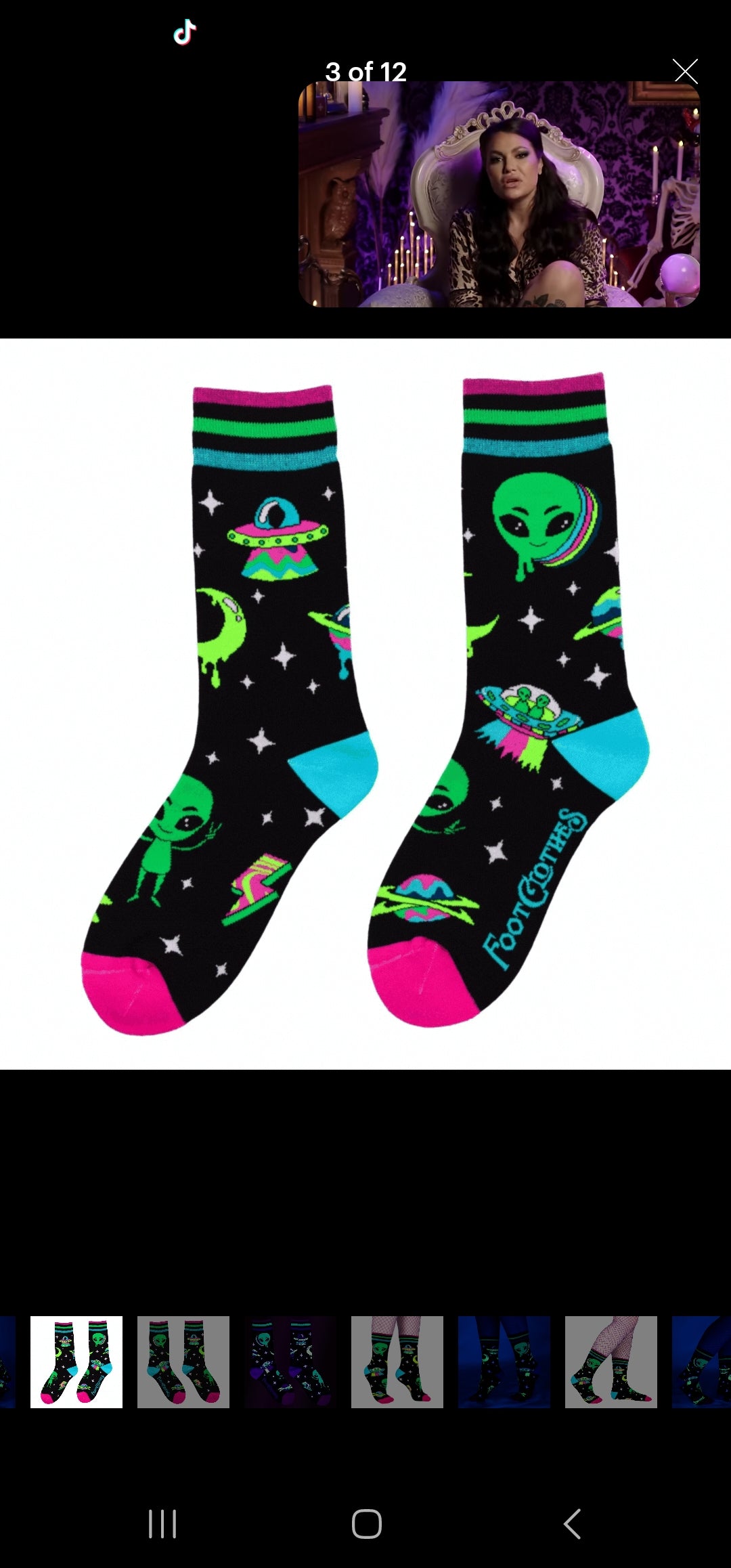 Spaced Out Alien Crew Sock
