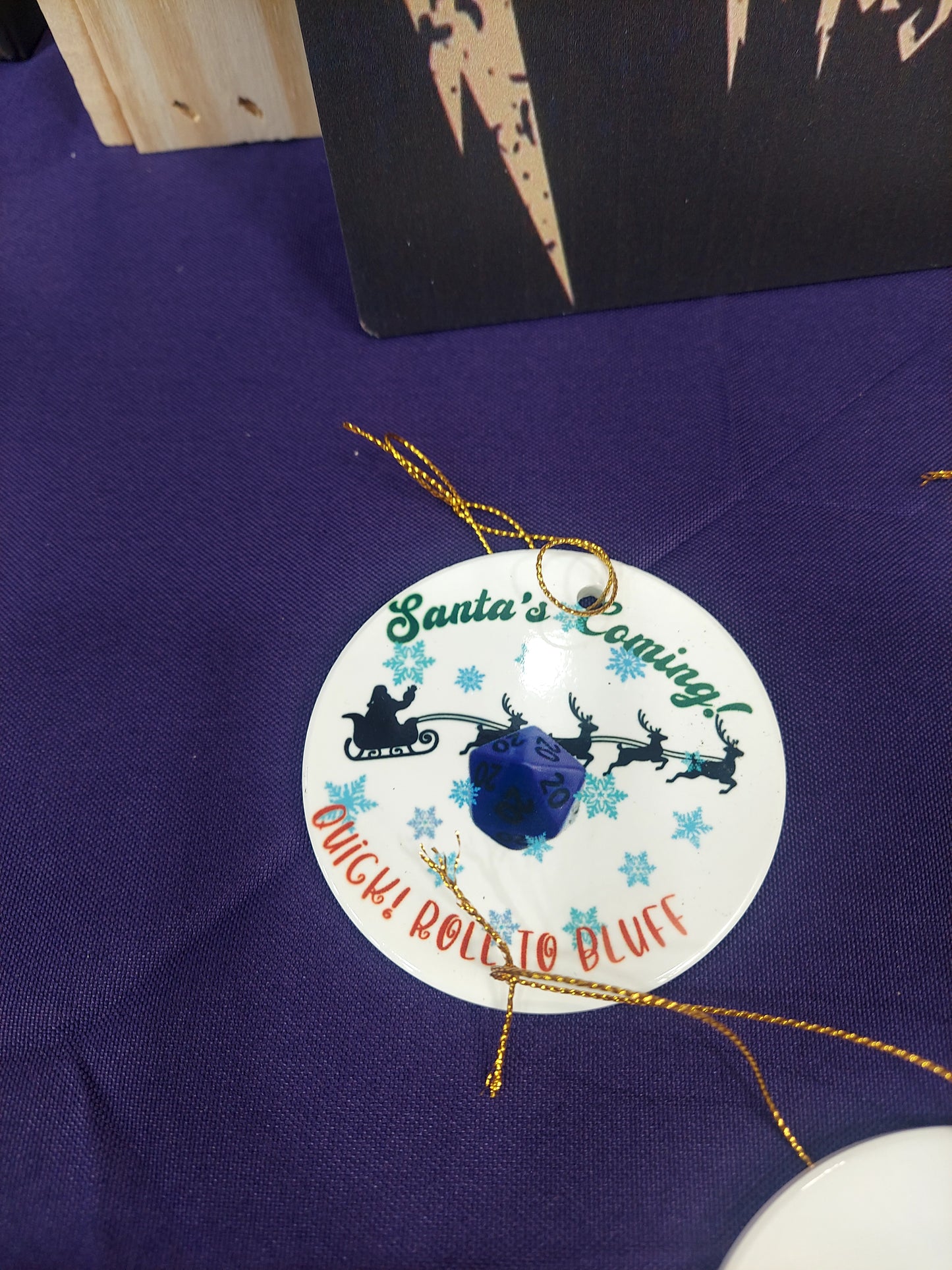 Santa's Coming Nerdy Christmas Ornament