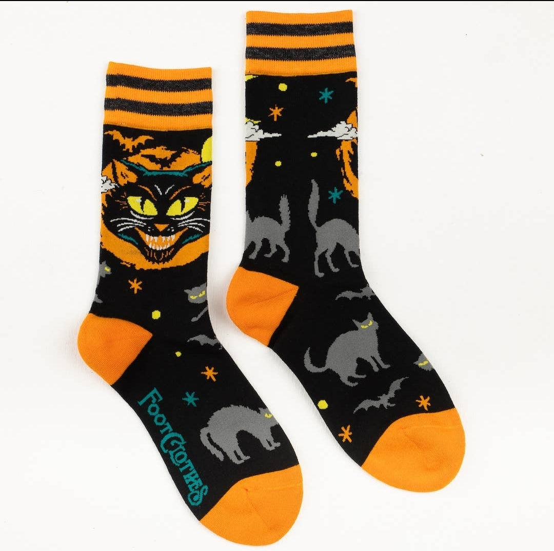 Vintage Black Cat Socks