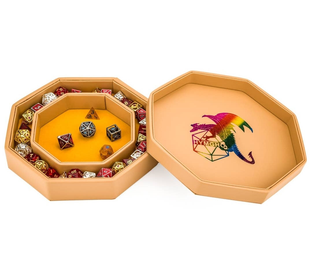 Tan Leather Dice Tray