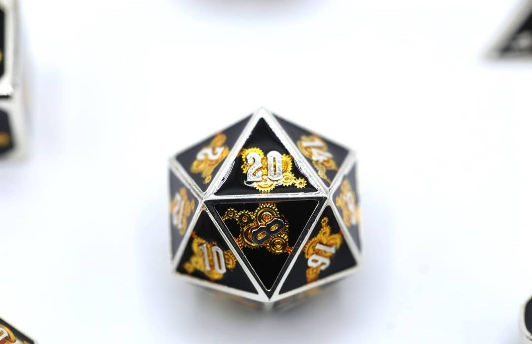 Black and Gold Gear Dice