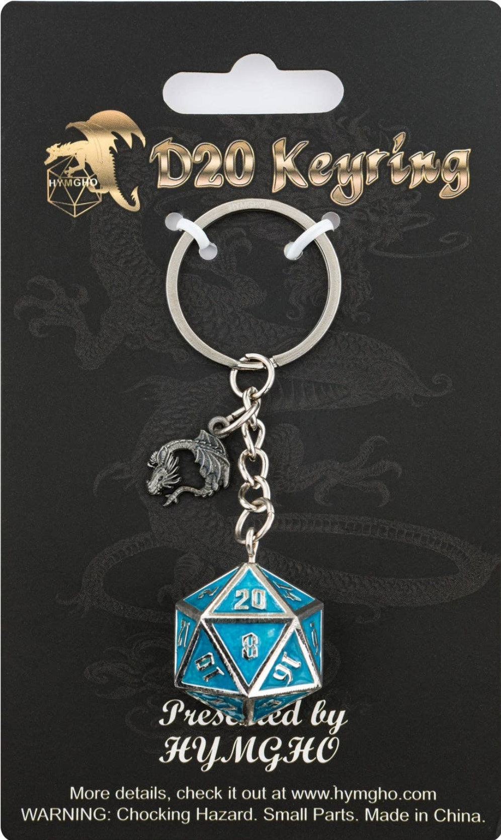 D20 Glow in the Dark Keychain