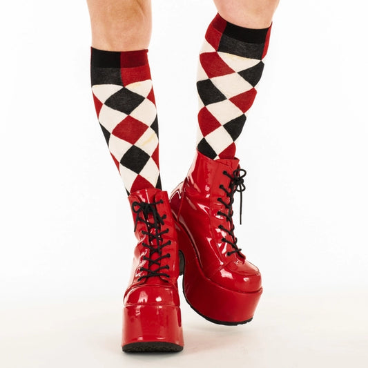 Haunting Harlequin Knee High Socks