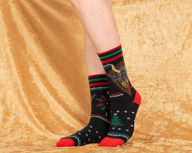 Ugly Christmas Sweater Krampus Socks
