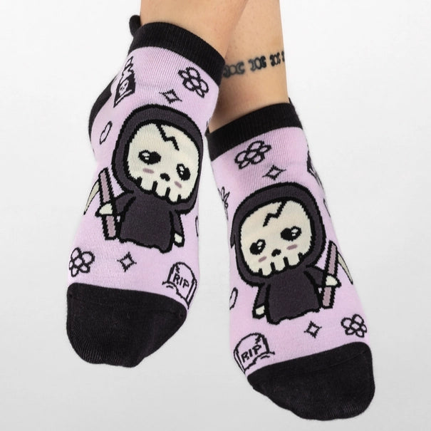 Pastel Goth Grim Reaper Ankle Socks