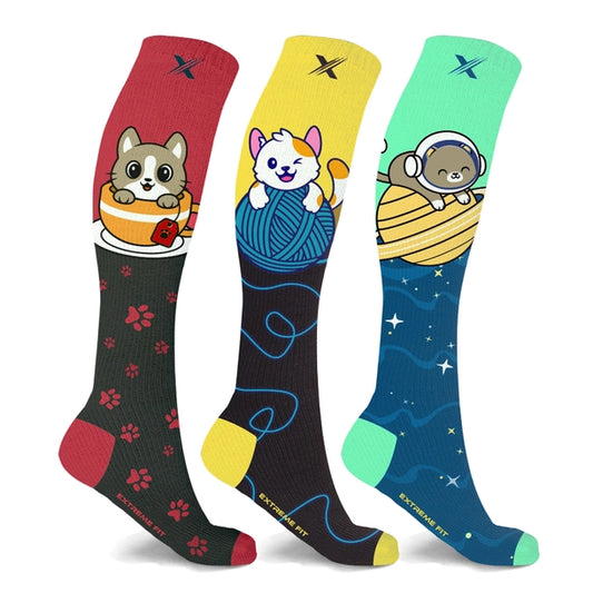 Cats Knee High 3 Pack Compression Socks