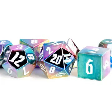 Rainbow Aegis 16mm Aluminum Plated Acrylic Poly Dice Set