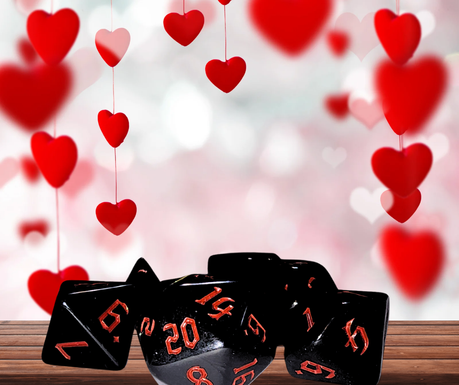 Black Heart Dice Set