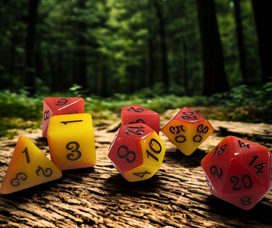 Firewood Polyhederal Dice Set