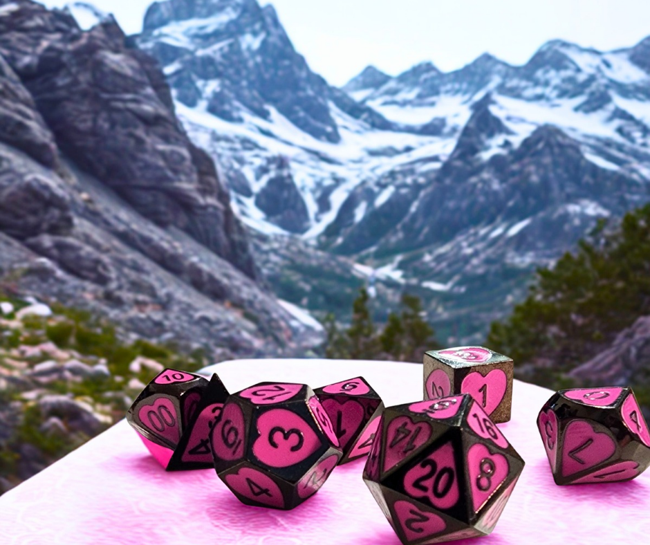 Cupid's Aim Solid Metal Dice Set