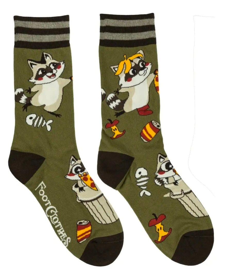 Trash Panda Pizza Party Crew Socks
