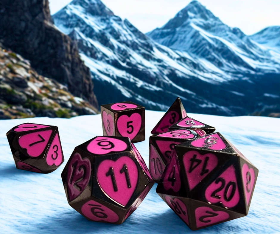 Cupid's Aim Solid Metal Dice Set