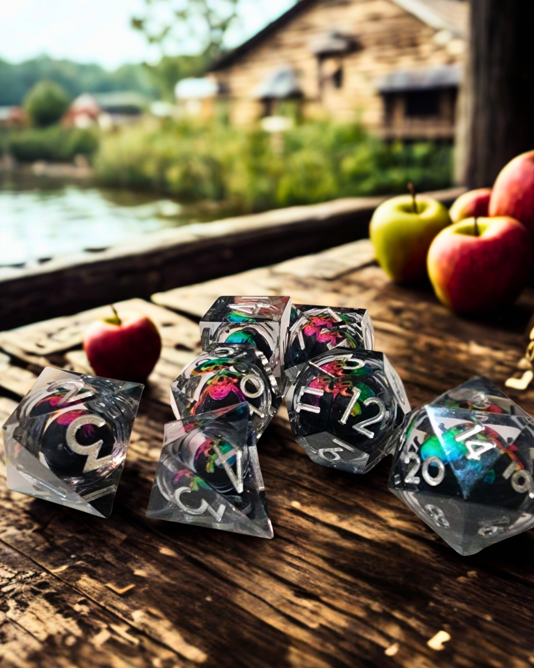 Poisoned Apple Liquid Core Polyhedral Dice Set