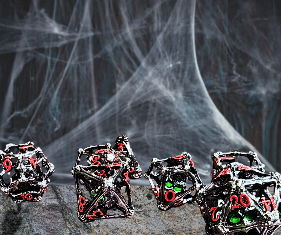 Death's Doom Hollow Metal Polyhederal Dice Set