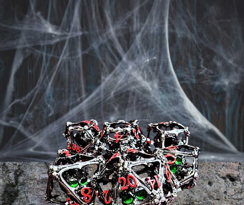 Death's Doom Hollow Metal Polyhederal Dice Set