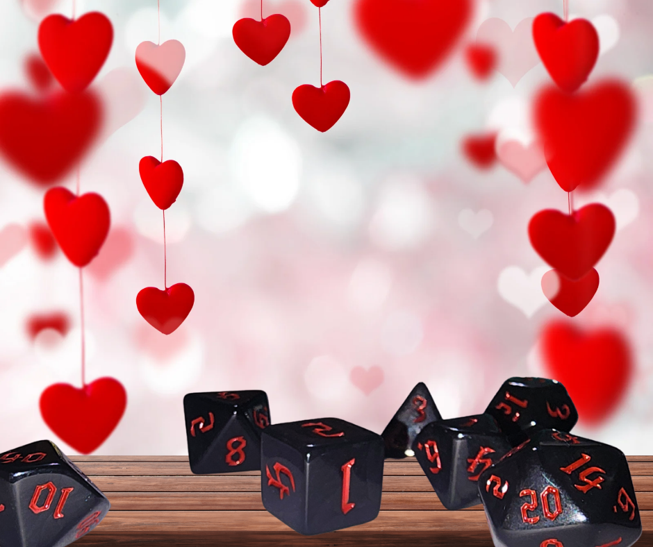 Black Heart Dice Set