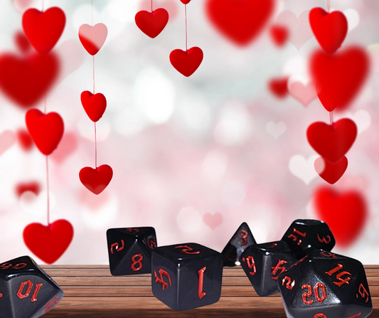 Black Heart Dice Set