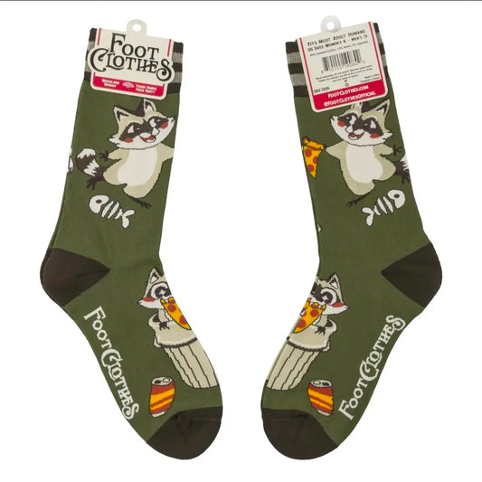 Trash Panda Pizza Party Crew Socks