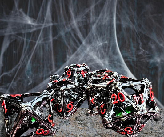 Death's Doom Hollow Metal Polyhederal Dice Set