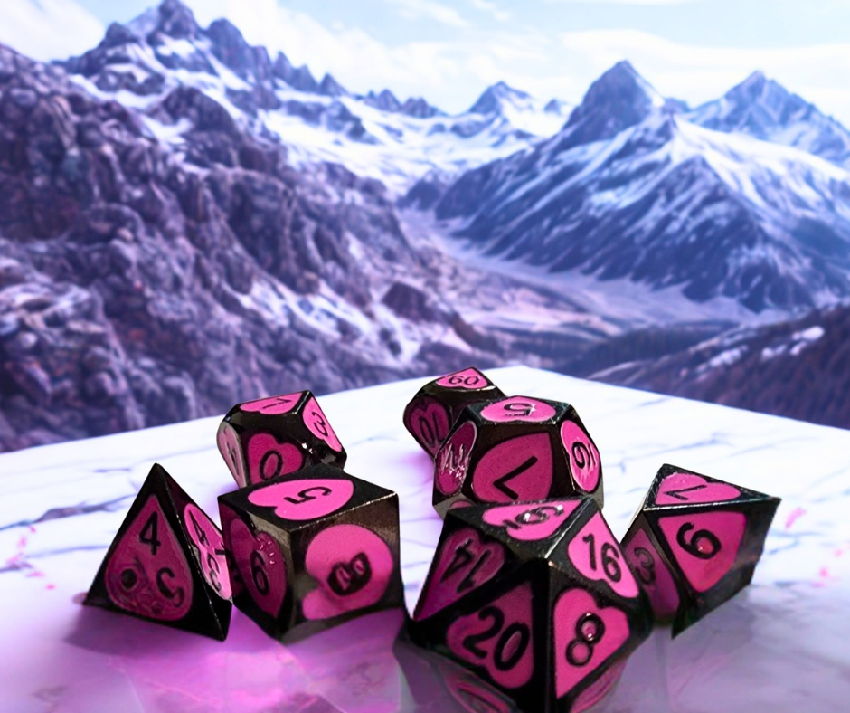 Cupid's Aim Solid Metal Dice Set