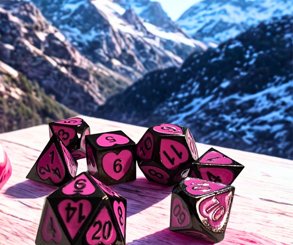 Cupid's Aim Solid Metal Dice Set