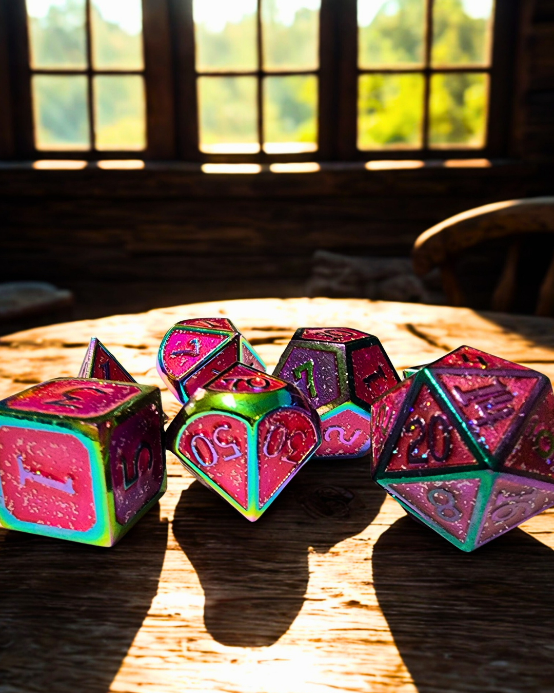 Iron Berry Solid Metal Polyhederal Dice Set