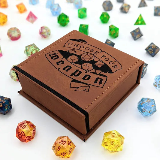 Choose Your Weapon Vegan Leather Dice Box