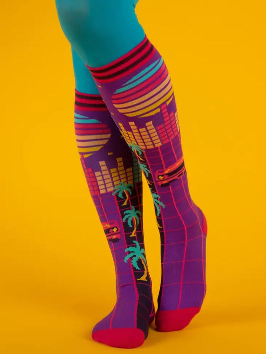 Miami Synthwave Knee Socks