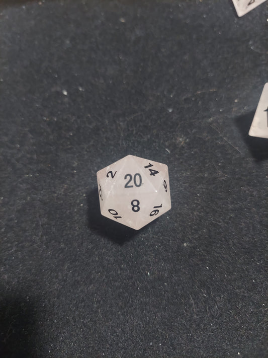 MDG 16mm Stone Rose Quartz Dice set