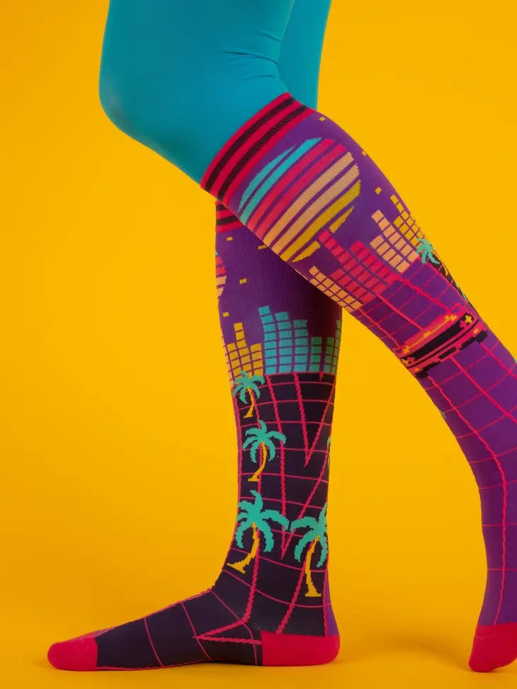 Miami Synthwave Knee Socks