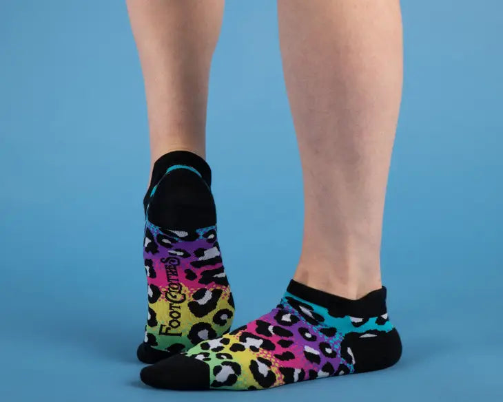 Rainbow Leopard Print Ankle Socks