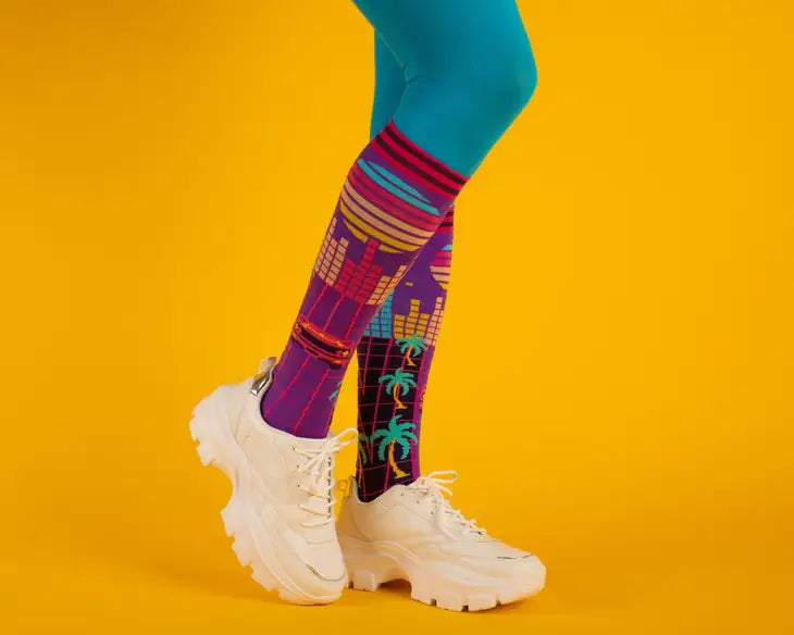 Miami Synthwave Knee Socks