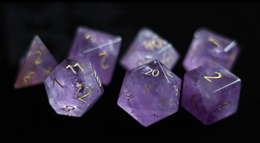 Amethyst Polyhederal Dice Set