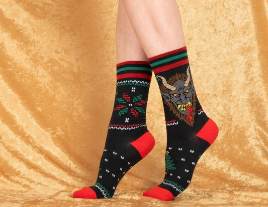 Ugly Christmas Sweater Krampus Socks