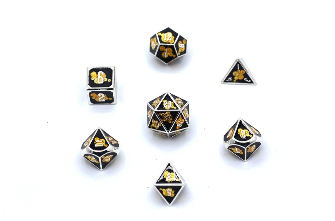 Black and Gold Gear Dice